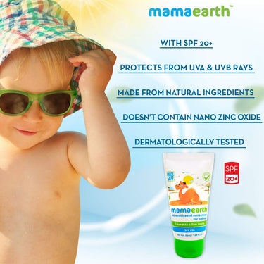 Mamaearth Milky Soft Bathing Bar for Babies with Oats, Milk & Calendula – 75g x 2 & Mineral Based Sunscreen for Babies (50 ml/50 g)